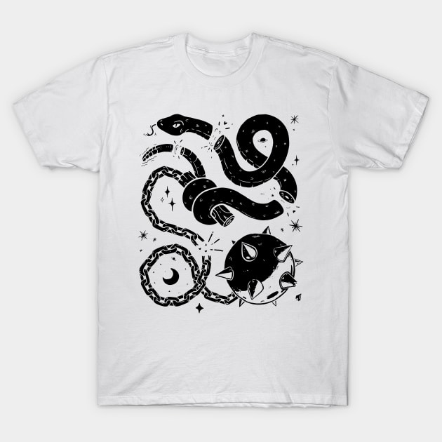 Snake Mace T-Shirt by B McCormick ART